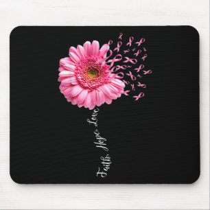 Faith Hope Liebe Pink Ribbon Daisy Blume Brust Ca Mousepad