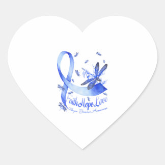 Faith Hope Liebe Pompe Disease Awareness Dragonfly Herz-Aufkleber