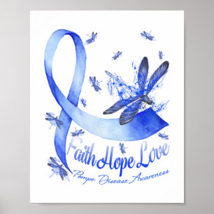 Faith Hope Liebe Pompe Disease Awareness Dragonfly Poster