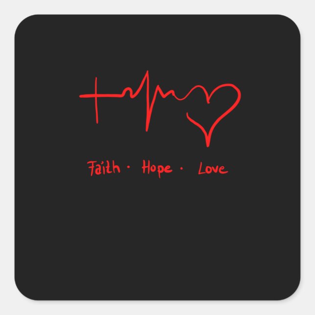 Faith Hope Liebe Quadratischer Aufkleber (Vorderseite)