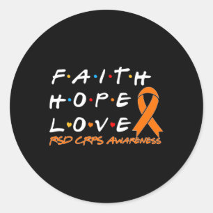 Faith Hope Liebe Rsd Crps Bewusstsein Runder Aufkleber