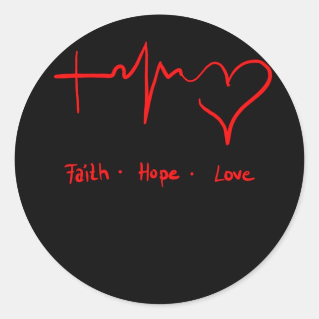 Faith Hope Liebe Runder Aufkleber (Vorderseite)