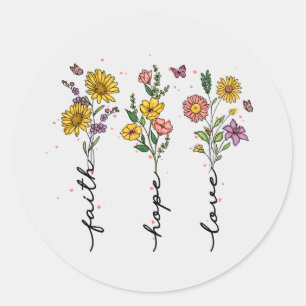 Faith-Hope-Liebe Runder Aufkleber