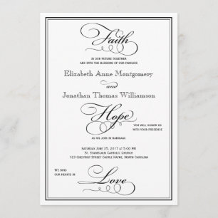 Faith Hope Liebe Script Wedding Einladung