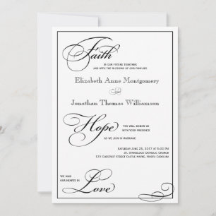 Faith Hope Liebe Script Wedding Einladung