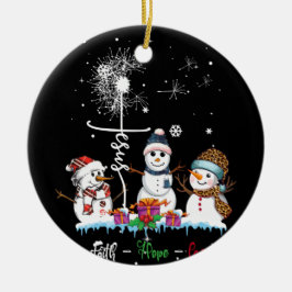 Faith Hope Liebe Snowman Jesus Dandelion Christlic Keramik Ornament