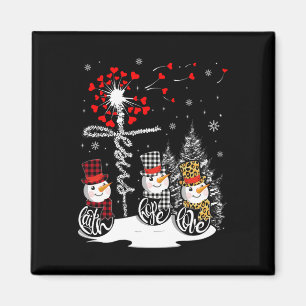 Faith Hope Liebe Snowman Jesus Dandelion Christlic Magnet