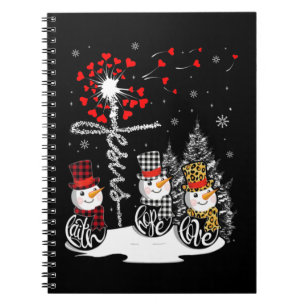 Faith Hope Liebe Snowman Jesus Dandelion Christlic Notizblock