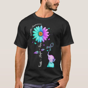 Faith Hope Liebe Sonnenblume Elefant Suicide Aware T-Shirt