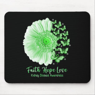 Faith Hope Liebe Sonnenblume Schmetterling Nierene Mousepad