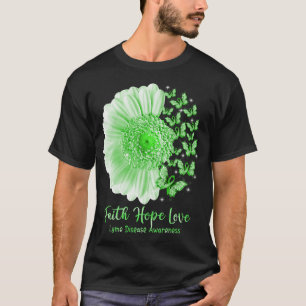 Faith Hope Liebe Sonnenblumen Butterfly Lyme Krank T-Shirt
