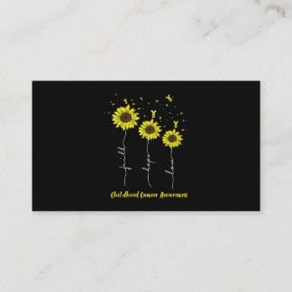 Faith Hope Liebe Sonnenblumen Kinderkrebs Awarene Visitenkarte