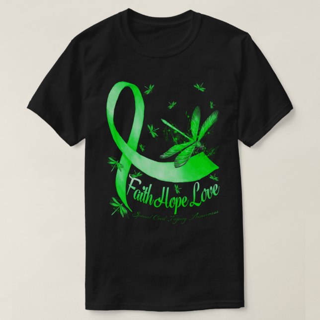 Faith Hope Liebe Spinal Cord Verletzung Bewusstsei T-Shirt (Design vorne)