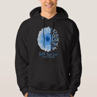 Faith Hope Liebe Sunflower Butterfly Diabetes Hoodie