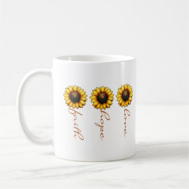 Faith Hope Liebe Sunflower Personalisiert Kaffeetasse