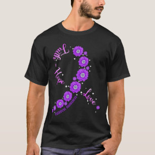Faith Hope Liebe Überdosis Awareness Ribbon Blume  T-Shirt