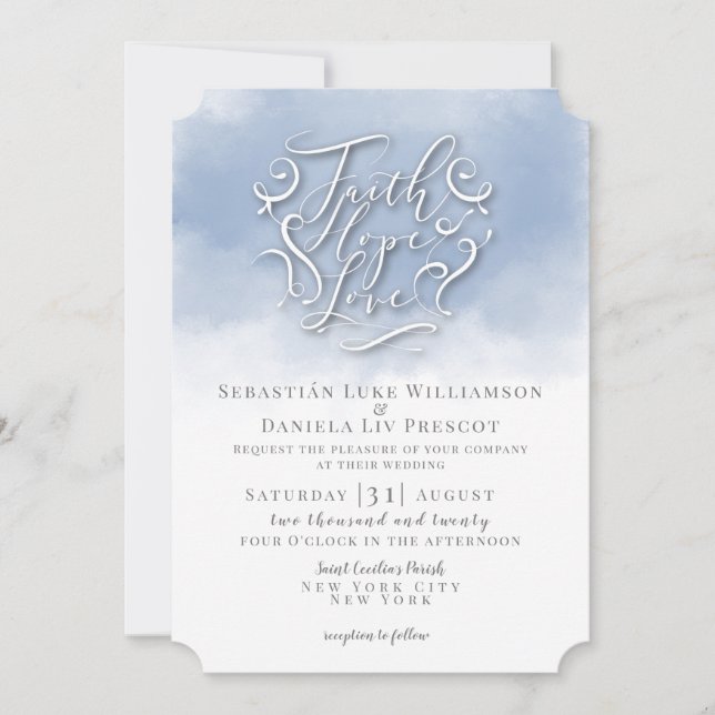 Faith Hope Liebe Wedding Einladung | Gesandter Him (Vorderseite)