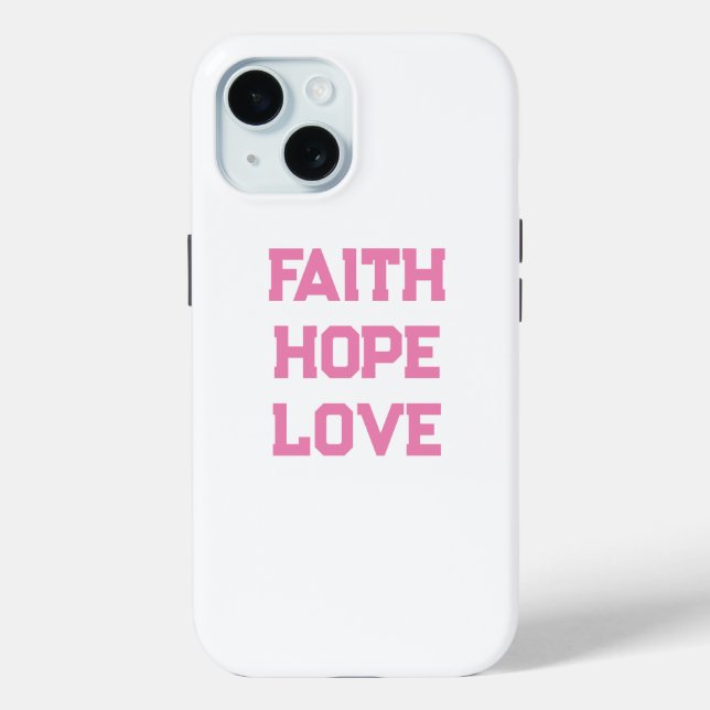 Faith Hope Liebe white pink Case-Mate iPhone Hülle (Rückseite)