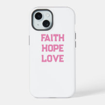 Faith Hope Liebe white pink