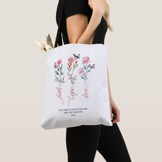 Faith Hope Liebe Wildblumen Kirche Bibel Custom Tasche (Von Nahem)