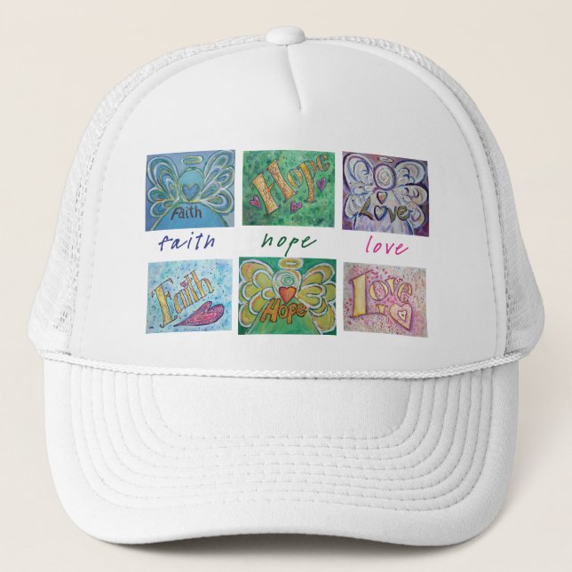 Faith Hope Love Angel Word Collage Casquette ou Ca (Devant)