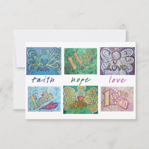 Faith Hope Love Angel Word Collage Invitation