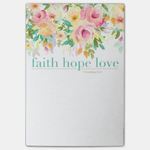 Faith Hope Love   Aquarelle Floral Post-it® Notes