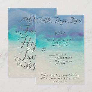 Faith Hope Love Carte de réponse RSVP