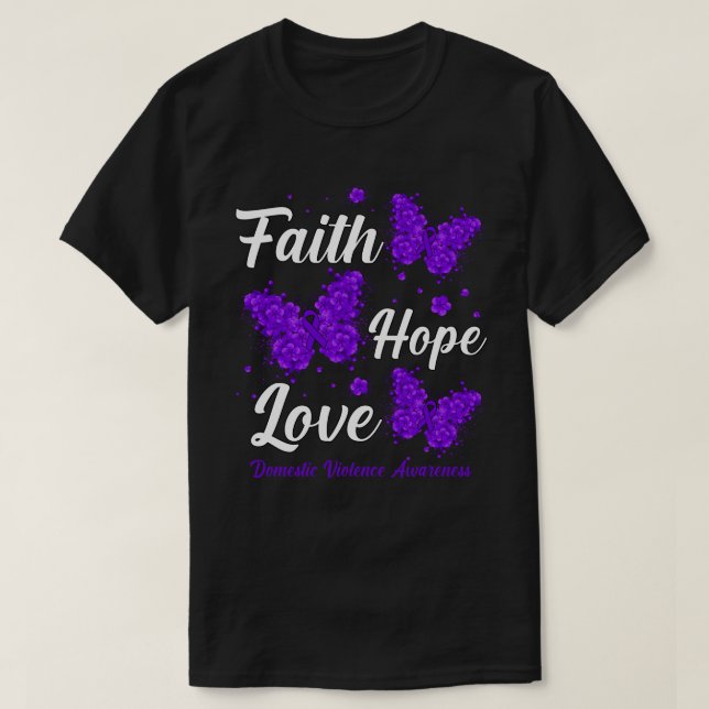 Faith Hope Love Domestic Violence Awareness Butter T-Shirt (Design vorne)