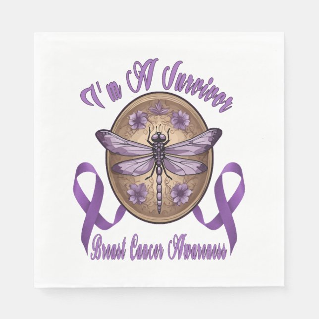 Faith Hope Love Draquelly Breast Cancer Awareness Serviette (Vorderseite)