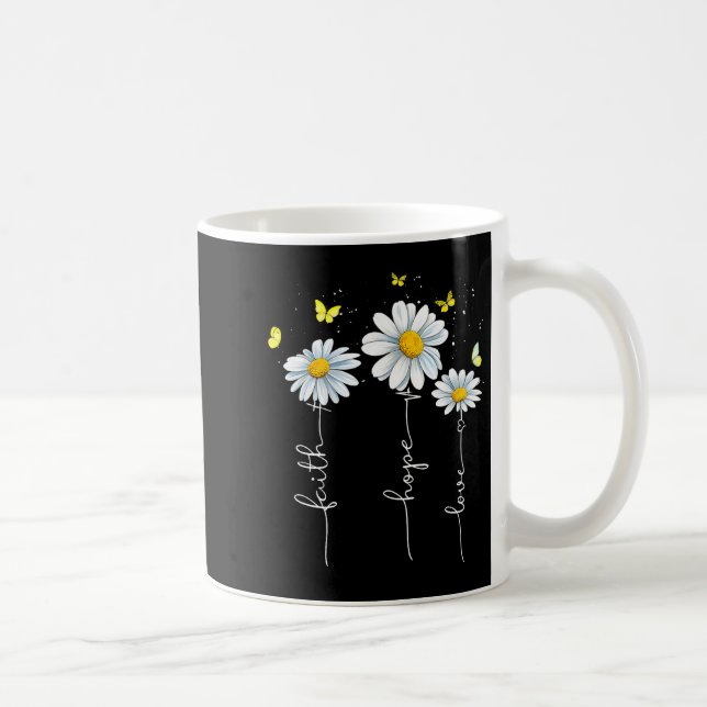 Faith Hope Love Jesus Christian Cross God Faith Fl Kaffeetasse (Rechts)