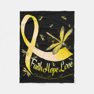 Faith Hope Love Kinderkrebsbewusstsein Libelle Fleecedecke