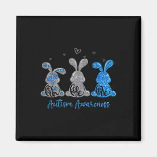 Faith Hope Love Leopard Easter Bunny Autism Awaren Magnet