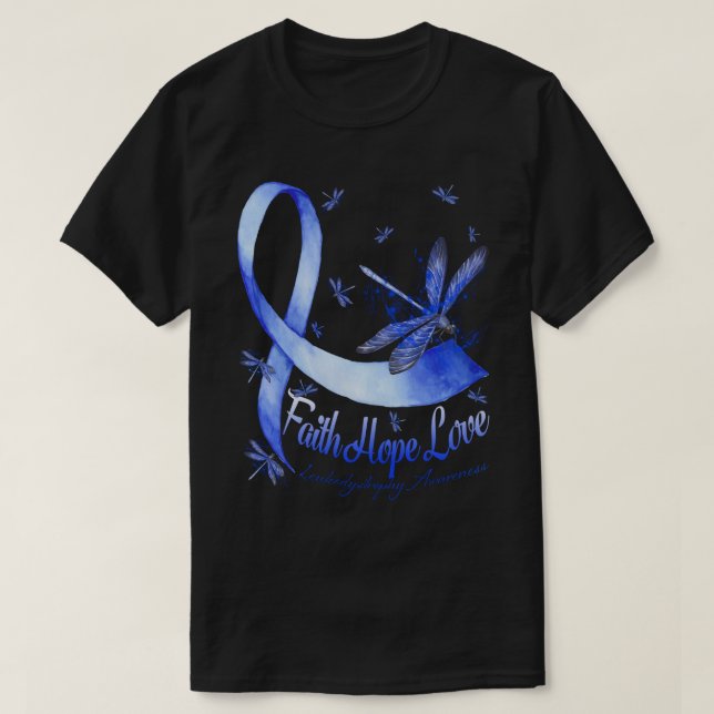 Faith Hope Love Leukodystrophy Awareness Dragonfly T-Shirt (Design vorne)