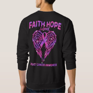 Faith Hope Love Wings Breast Cancer Awareness Sweatshirt