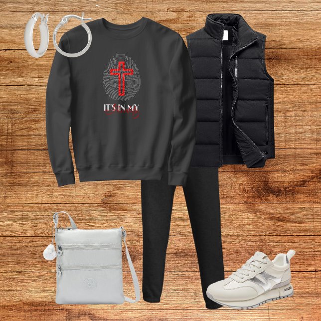 Faith Identity Cross Fingerprint Design Sweatshirt (Von Creator hochgeladen)