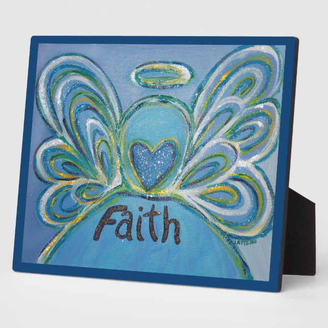 Faith Inspirational Angel Peinture Poème Plaque (Côté)