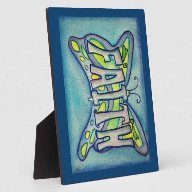 Faith Inspirational Butterfly Malerei Geschenk Pla Fotoplatte (Seite)