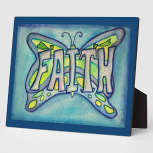 Faith Inspirational Papillon Peinture Plaque cadea