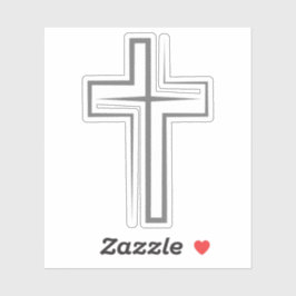 Faith-Inspiriert Gray Cross Symbol Aufkleber