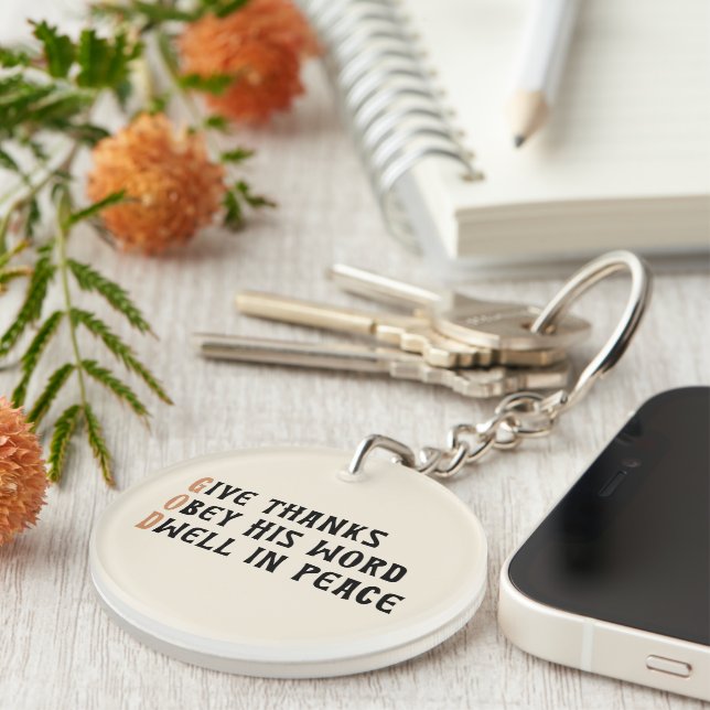 Faith Keychain – GOD & AMEN Thanksgiving Gift (Devant droit)