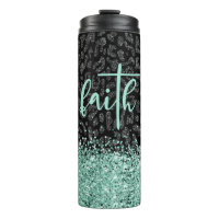 Faith Leopard Tumbler, Black Glitzer Leopard