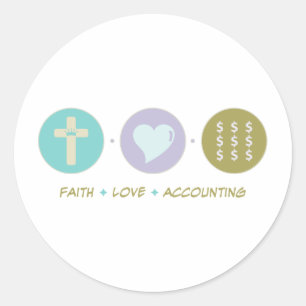 Faith Liebe Accounting Runder Aufkleber