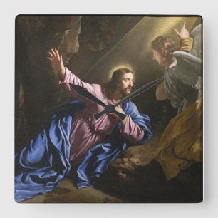 Faith Liebe Cross Gebet Christentum Frieden Schick Quadratische Wanduhr