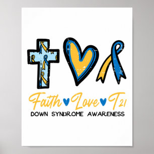 Faith Liebe Down Syndrome Awareness Christlich Men Poster
