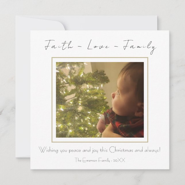 Faith Liebe Family Modernes Foto Weihnachten (Vorderseite)