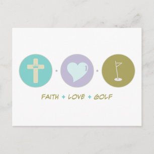 Faith Liebe Golf Postkarte