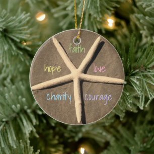 Faith Liebe Hope Courage Wohltätigkeit Starfish Keramikornament