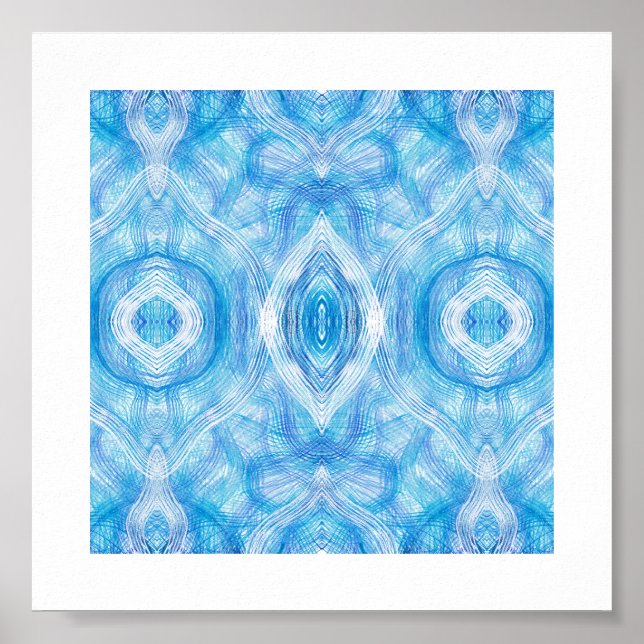 Faith Light Blue Abstract Watercolor Art Poster (Vorne)