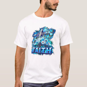Faith Light Jesus Retro Faith Butterfly Blume Bib T-Shirt